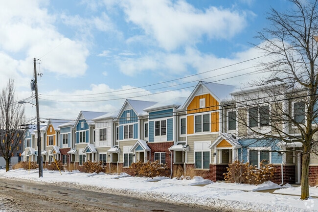 Rows of new townhomes are popping up throughout the rapidly redeveloping Downtown Flint.