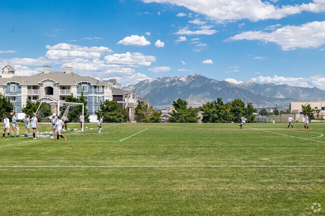 Girls play soccer at Herriman High School.