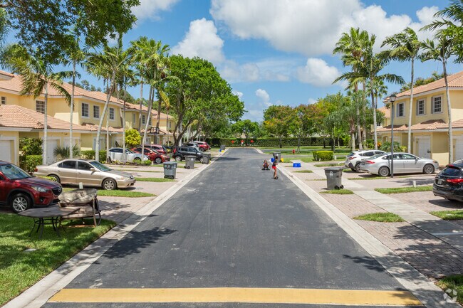 Homes line the quiet streets of Lake Belvedere Estates near West Palm Beach.