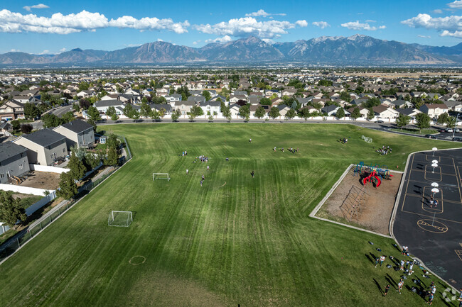 Kids play soccer at Oakcrest Elementary.