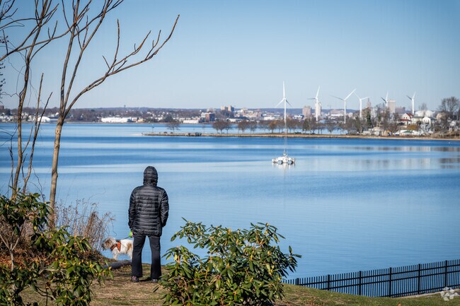 Walk your dog and enjoy the peaceful water view at Crescent Park in Riverside, RI.