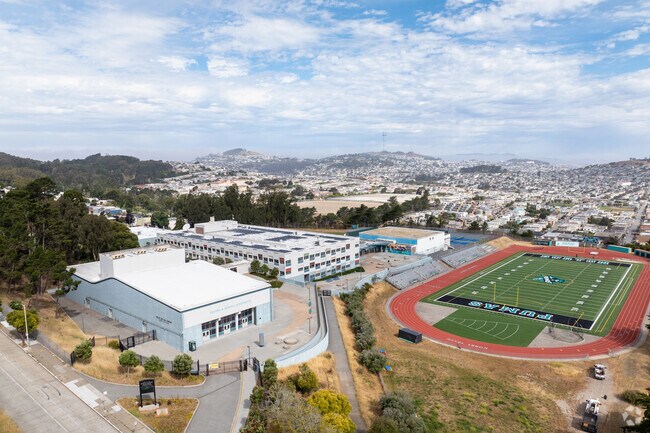 Phillip And Sala Burton High occupies a sprawling campus near Bayview Heights.