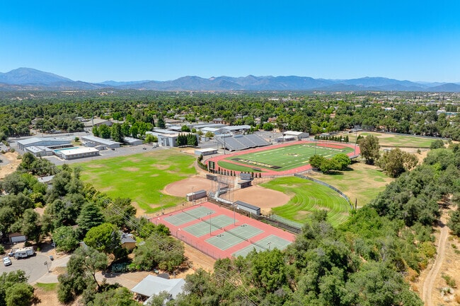 Enterprise High School has ball fields and tennis courts for sports practice.