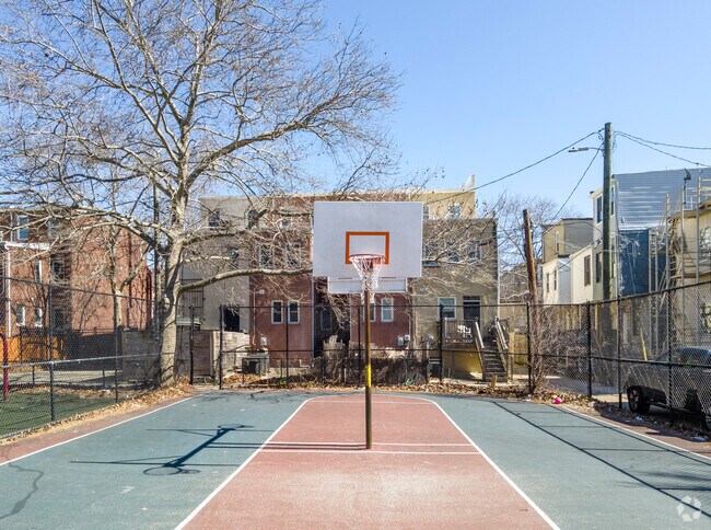 Calvert Street Park is a popular place for Barclay residents to play a basketball.