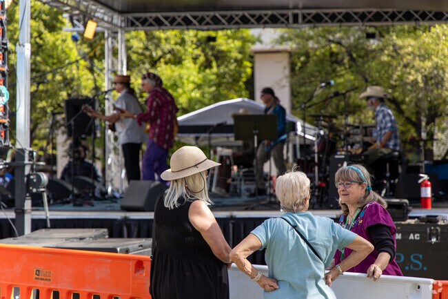 Guests enjoy great music at the Tucson Folk Festival near Continental Ranch Sunflower.