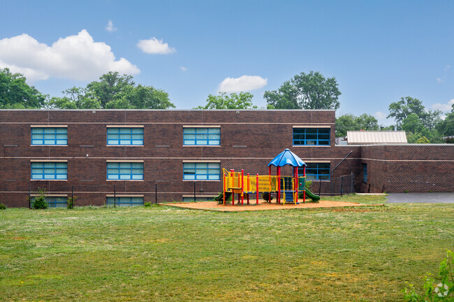 The playground behind New Hampshire Estates School in Silver Spring.