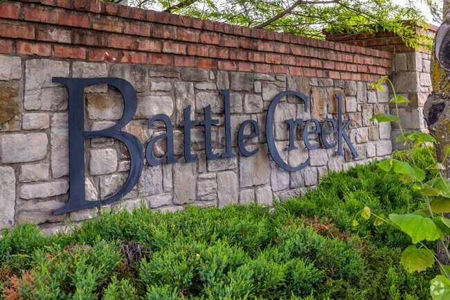 A sign marks the entrance to the Battle Creek neighborhood in Broken Arrow.