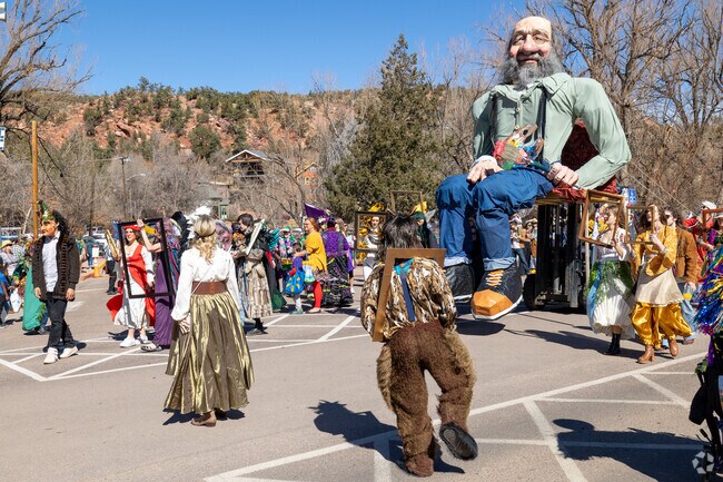 See the giant puppet Charles at the Carnivale Parade in Manitou Springs.