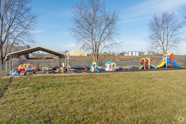 St. Alphonsus School has a large fenced in play area for it's students.
