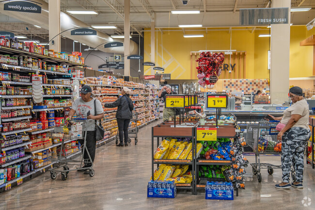 You can find canned goods and fresh produce at the Kroger nearby.