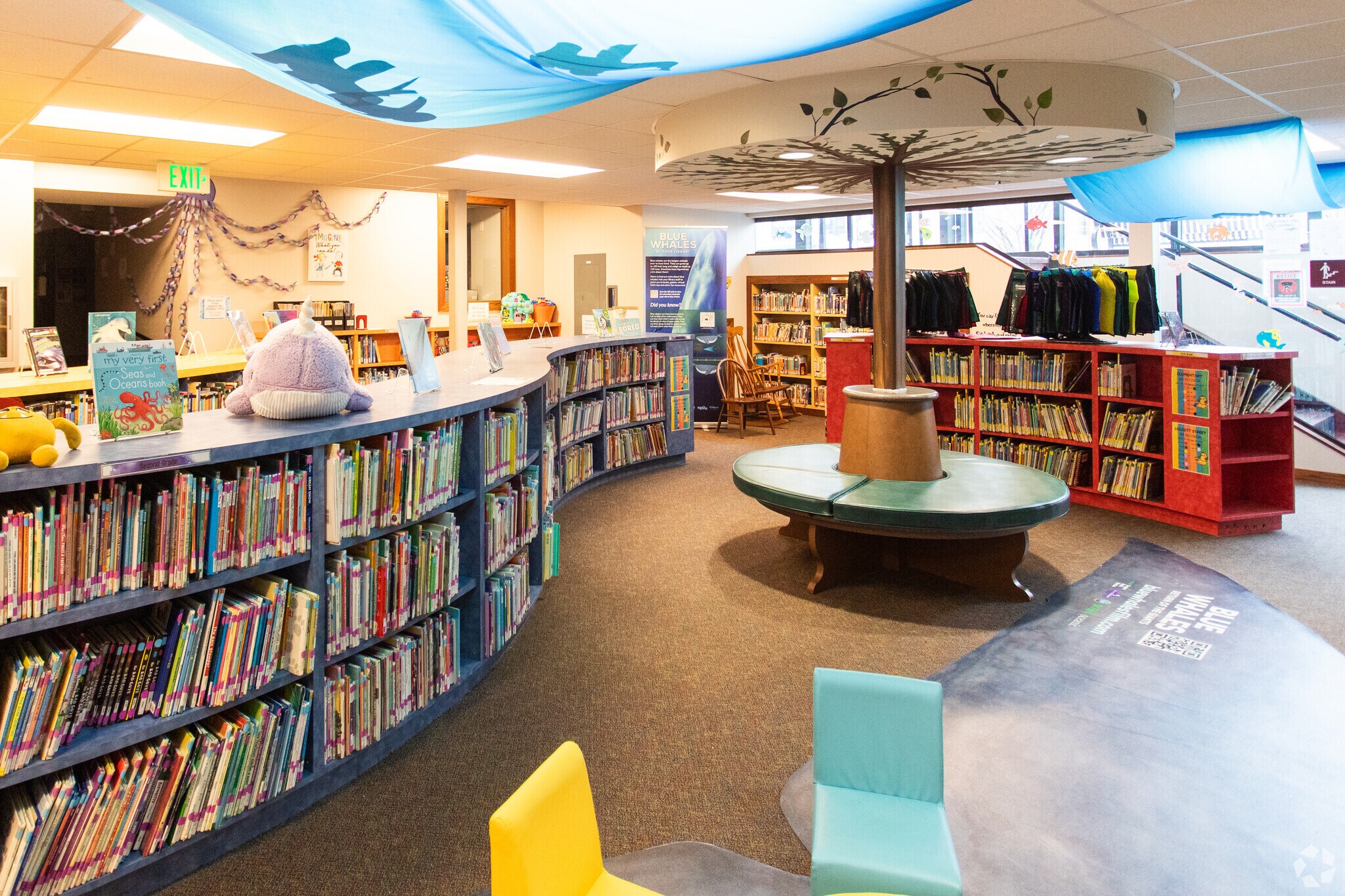 A life-sized whale tale dons the children's section of the Wauseon Library in Wauseon.