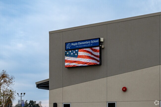 The sign at Maple Elementary elementary keeps students and parents informed.