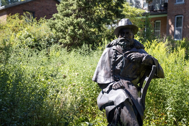 A statue of General George Crook is located at the Crook House Museum near Crown Point.