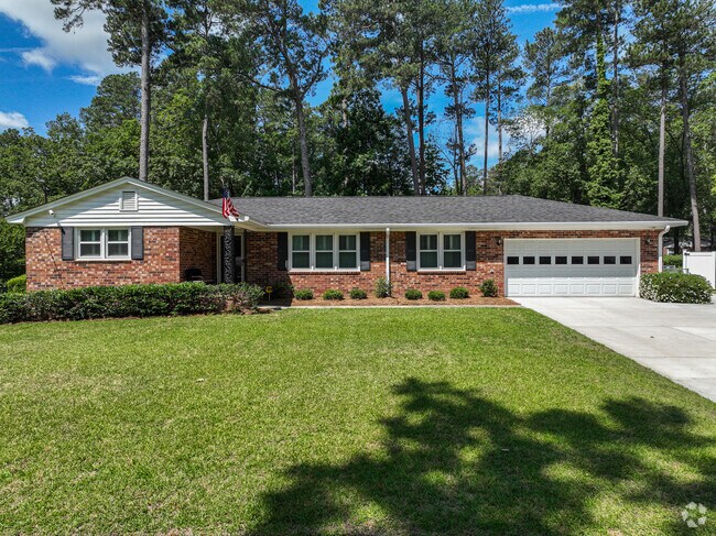 Brick ranches line the streets in Montlcair a neighborhood of the greater Augusta, GA.