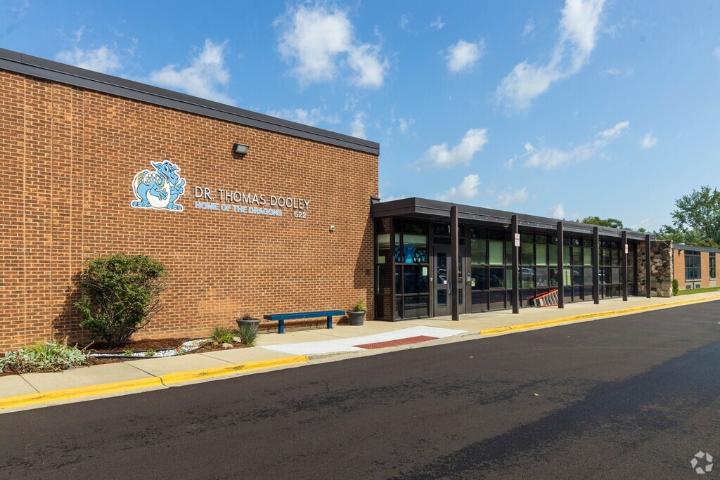 A wide/entry shot for Thomas Dooley Elementary School.