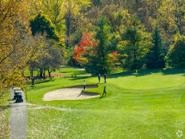 Golfers in Plymouth Township have to share the greens before playing through.