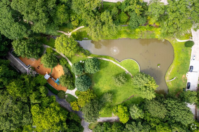 Aerial photo of the main recreation areas at Springvale Park.