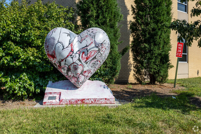 The heart art installation is a favorite among students at McPhee Elementary School.