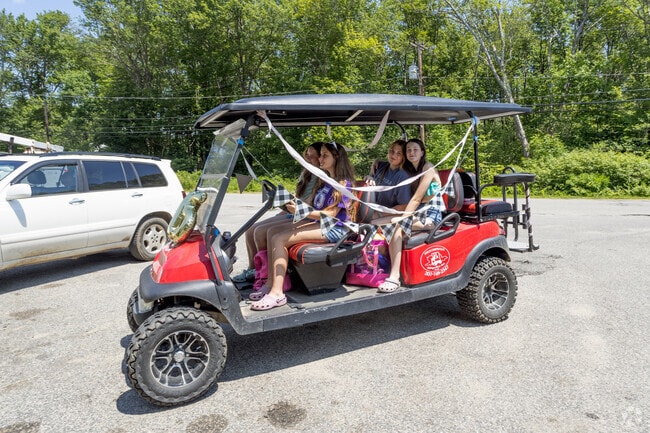 Golf carts are a popular way to get around Chebeague Island.