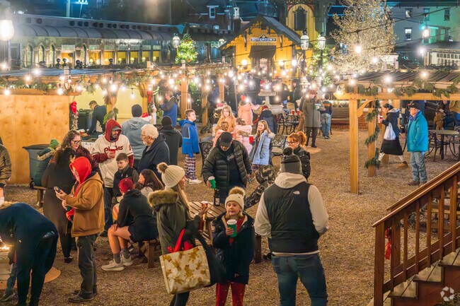 Families gather for hot chocolate and cookies at the Colebrookdale Railroad Polar Express.