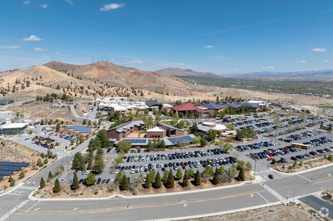 An aerial view of TMCC High School facing North