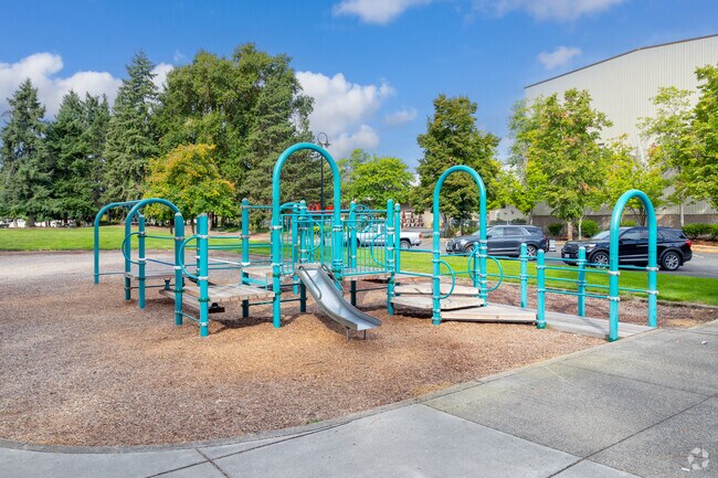 Kids can play on the playground at Marine Park on SE Columbia Way in Vancouver.