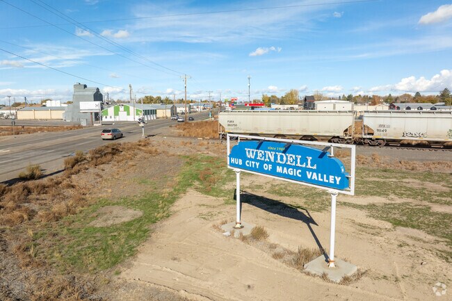 Wendell’s welcome sign marks the entrance to Idaho’s historic dairy and farm town.