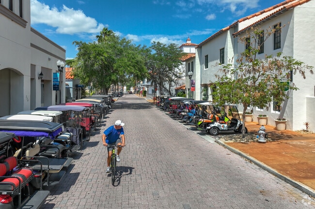 Solivita Village is always full of activities and golf carts.