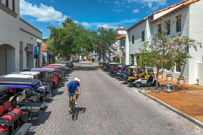 Solivita Village is always full of activities and golf carts.