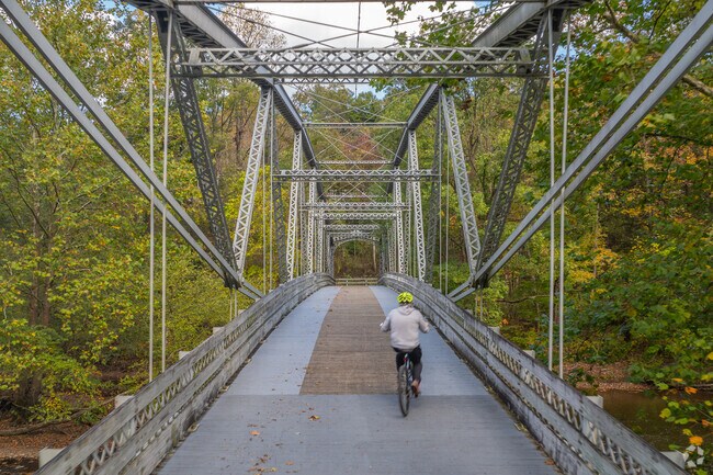 Cross the Berlin Iron Bridge on the Swatara Rail Trail in Swatara State Park.