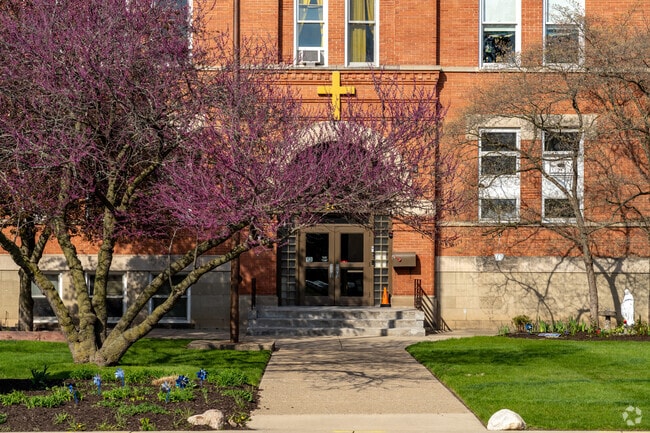 Students attending St. Vincent de Paul Catholic School can easily walk or bike to school.