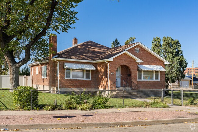The neighborhood of Grove has several mid 20th century brick bungalow homes.