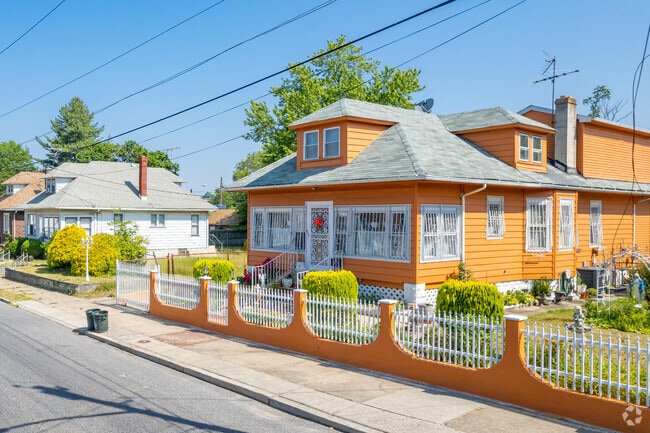 Vibrant Spanish-style homes in Stockton neighborhood of Camden, NJ.