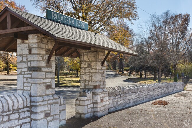 Storybook charm awaits beyond the stone archway in Pasadena Park.