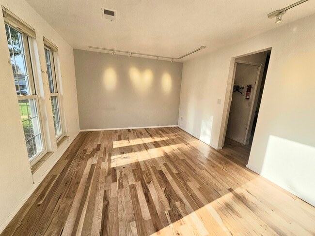 Living room with accent light gray wall