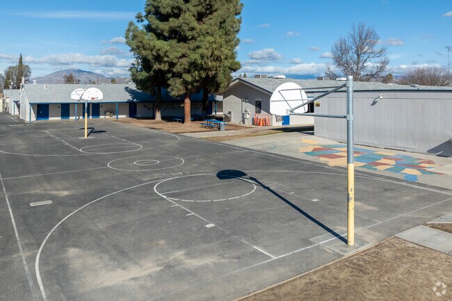 The basketball courts at McCord Elementary School in Orange Cove.