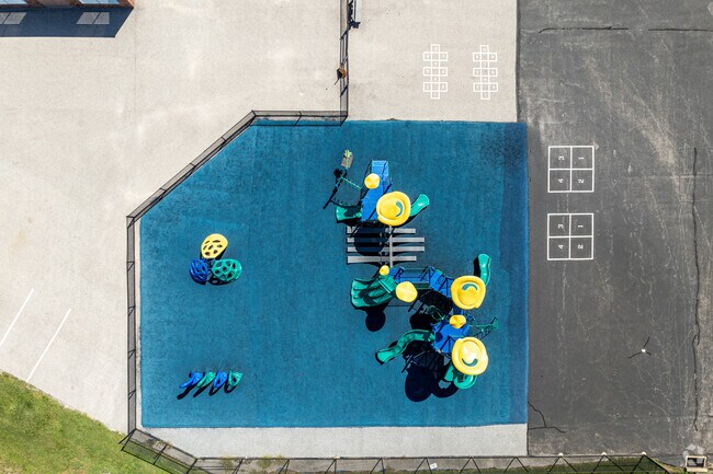 The padded playground surface at Lincolnway Elementary is perfect for its young students.