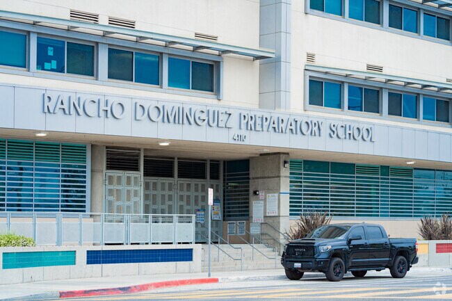 The Rancho Dominguez Preparatory School includes a Global Studies Academy and is rated B on Niche.
