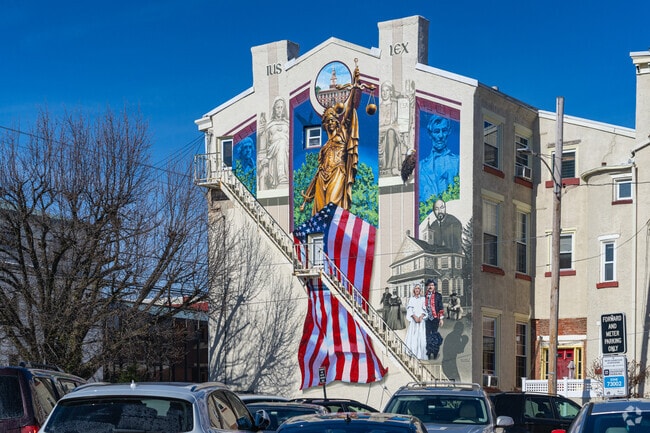 A large mural celebrating different points in history brings artistic flare to Media.