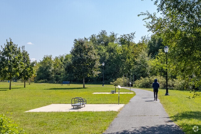 Morgan Village locals can take a walk around the paved track at Reverend Evers Park.