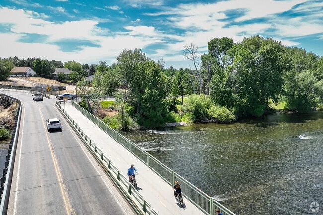 Locals enjoy riding the extensive Greenbelt along the Boise River in Barber Valley.