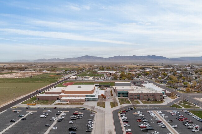 Delta High School offers a sprawling campus when viewed from above.
