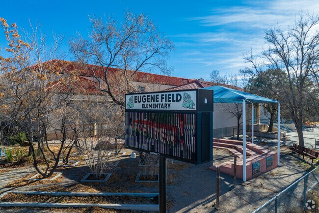 Eugene Field Elementary School's street sign.