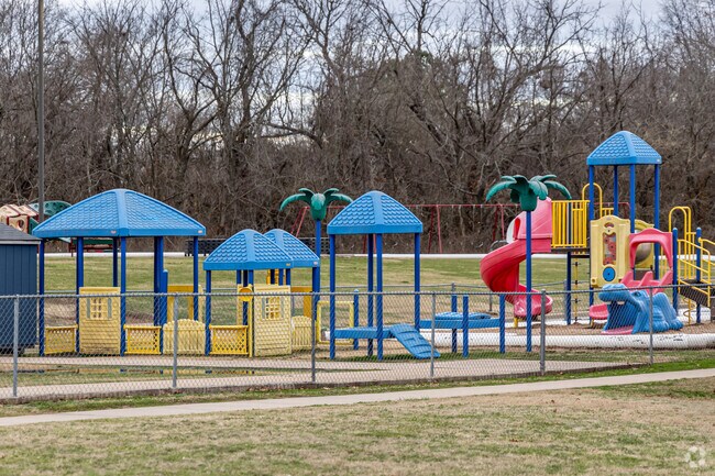 Hunt Elementary School has a smaller playground for younger grades.