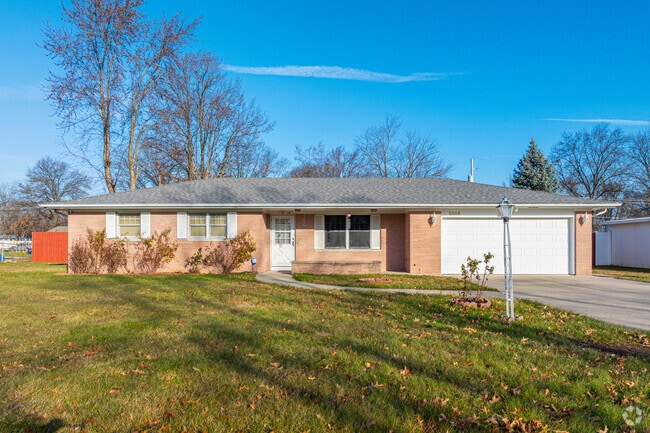 Two car garage ranch-style homes are common