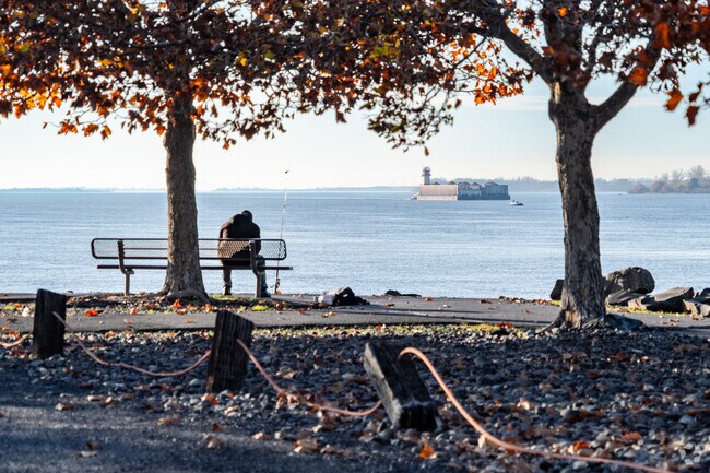 Umatilla Marina Park has benches along the edge of the park to watch the ships go by in the Columbia River.