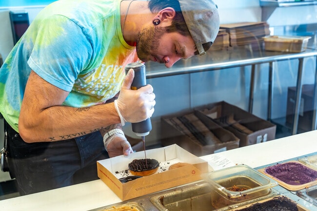 At Duck Donuts near Summerwood you can watch your donuts being made in front of you.