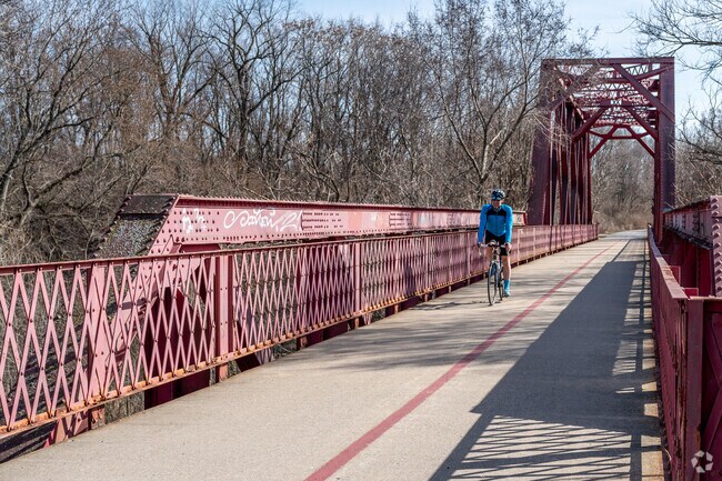 The Monon Trail near Devington is a rails-to-trails paved path through Central Indiana.