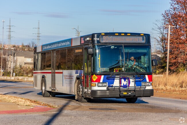 Catch the bus at one of the many bus stops in the Pine Lawn neighborhood.