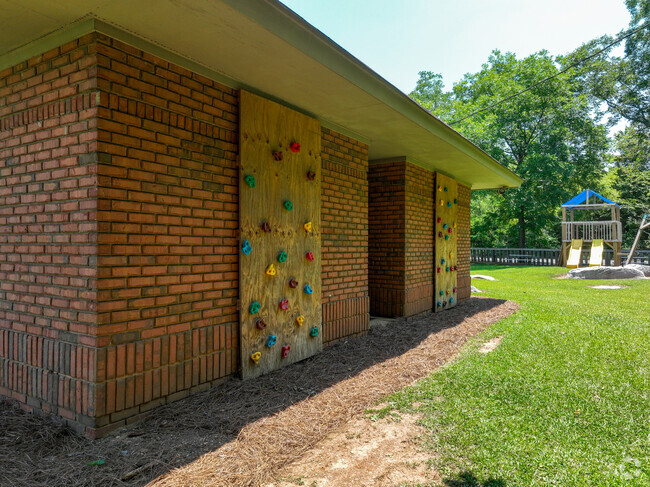 The Grove School has a great climbing wall for the students.